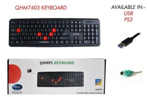 Black Qhm8810 Wired Computer Keyboard