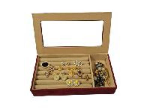 Red Rectangular Designer Jewellery Boxes