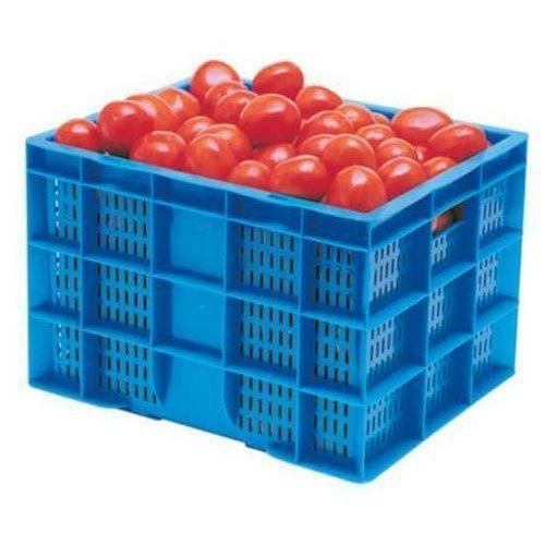 Blue Rectangular Plastic Tomato Crates