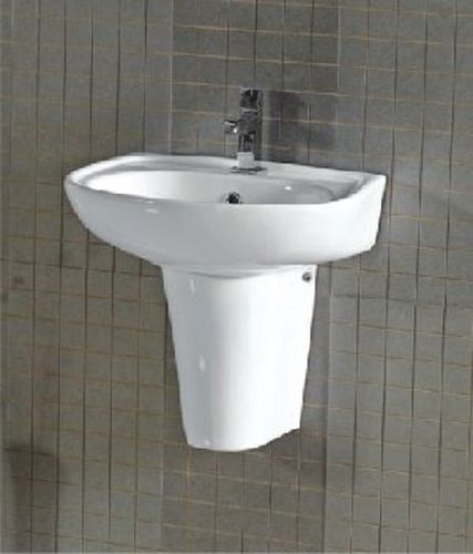 White Plain Pedestal Wash Basins