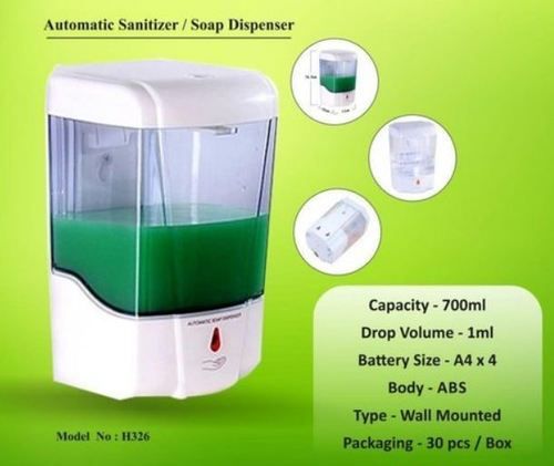 700 Ml Storage Automatic Sanitizer Dispenser Office