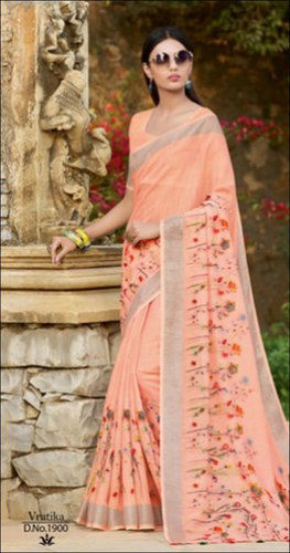 Multicolor Ladies Formal Wear Digital Printed Saree