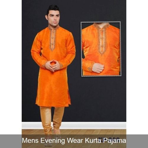 Orange Mens Evening Wear Kurta Pajama