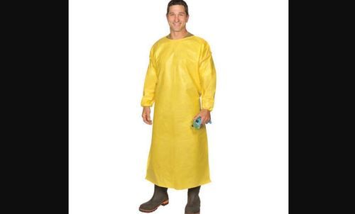 Yellow Color Full Sleeves Hospital PVC Apron