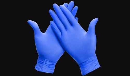 Blue Color Disposable Nitrile Hand Gloves Elasticity: Good