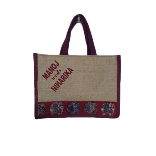 Multicolor Printed Jute Shopping Bag