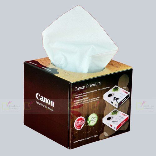 White Square Printed Tissue Boxes