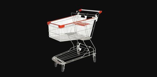 Stainless Steel 60 Liters Shopping Mall Trolley