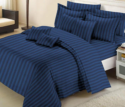 White Satin Stripe Bed Sheets