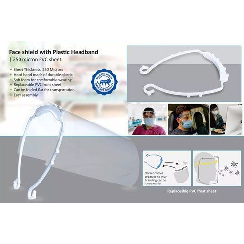 Face Shield With Plastic Headband 250 Micron Pvc Sheet Gender: Unisex