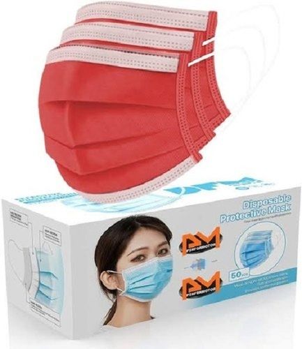 Red 3 Ply Face Masks