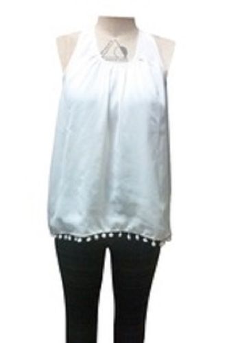 Various Colors Are Available Smart White Girl Pompom Lace Top