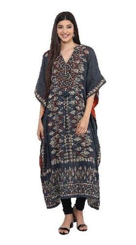 Various Colors Are Available Women Printed Kaftan Kurtis