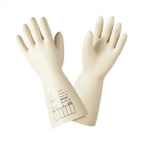 White Electric Safety Hand Gloves