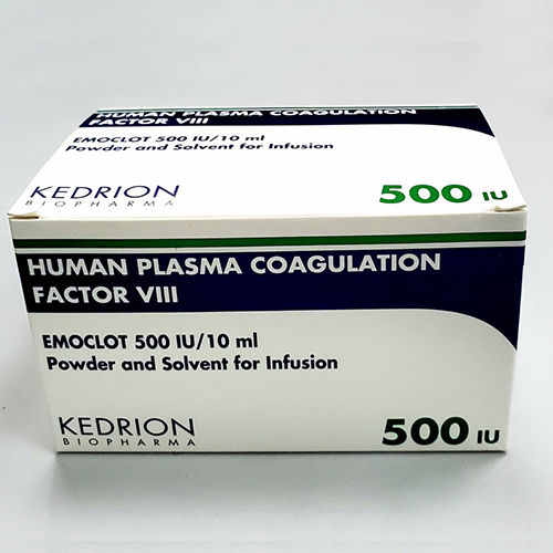 EMOCLOT- 500IU (FACTOR-VIII) Powder and Solvent Infusion