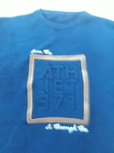 Blue Mens Flat Knitted T Shirt