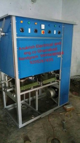 Double Die Paper Dona Making Machine - 1 HP Motor, Consistent Efficiency | Durable, Easy to Use, Low Maintenance, Low Power Consumption, Blue Color