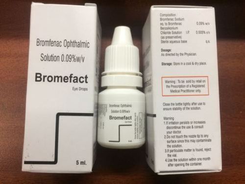 Bromfenac Ophthalmic Solution - 5ml Plastic Squeezable Dropper Bottle | Allopathic Eye Drops for Post-Operative Inflammation, Uveitis, Cystoid Macular Edema, Scleritis - Medicine Grade Quality