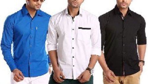 Various Colors Are Available Plain Mens Casual Shirt