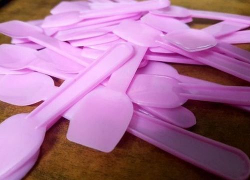 Pink Ice Cream Plastic Disposable Spoon Size: Vary