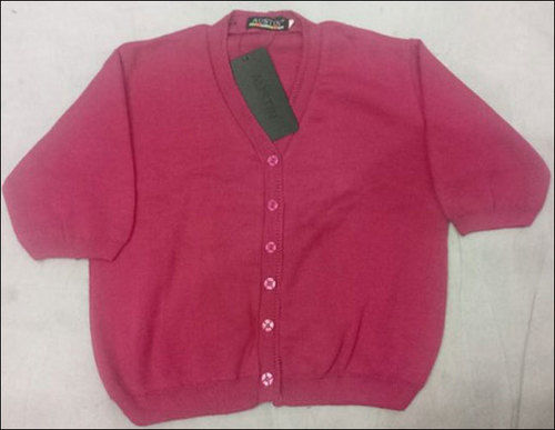 Red Ladies Woolen Half Sleeves Blouse