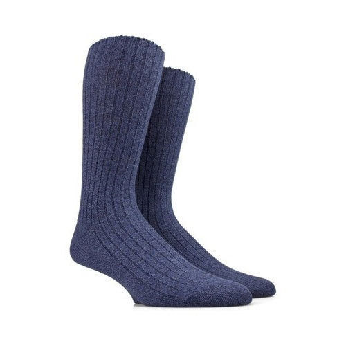 Grey Plain Blue Woolen Socks