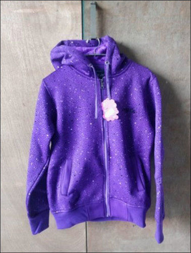 Blue Purple Hooded Women Sweatshirt