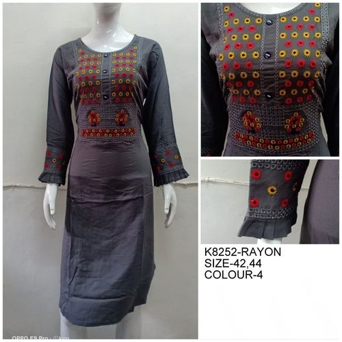 Rayon Embroidery Kurties with Elegant Look