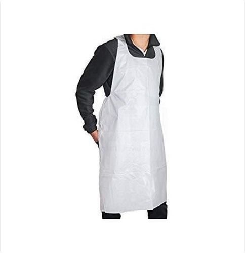 Pe Disposable White Knee Length Apron