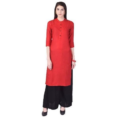 Various Colors Are Available Plain Ladies Cotton Kurtis