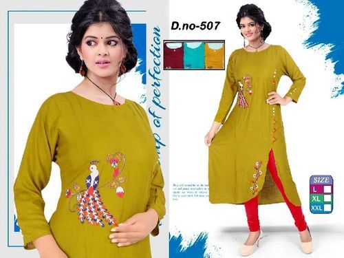 Various Colors Are Available Printed Cotton Slab Kurti