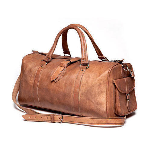 Brown Leather Luggage Bag Gender: Unisex