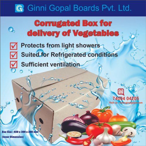 Glossy Lamination Corrugated Box For Delivery Of Vegetable