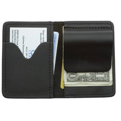 Black Leather Money Clip Wallet