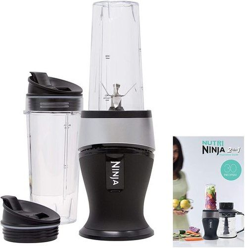 Ninja Personal Blender For Shakes, Smoothies, Food Prep, And Frozen Blending With 700-watt Base And (2) 16-ounce Cups With Spout Lids (Qb3001ss)