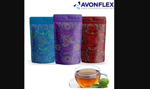 Printed Plastic Laminated Tea Packaging Pouch - Color: As Per Order Or Availability