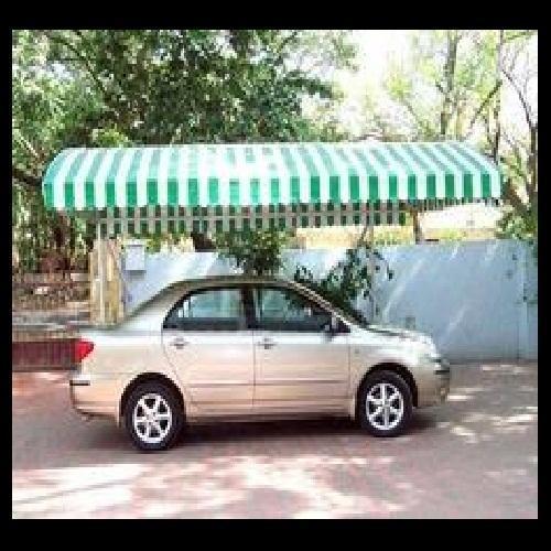 Green And White Precise Design Car Canopy