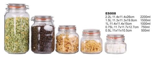 Screw Cap Transparent Glass Jar Capacity: 500/750/1000/1500/2200 Milliliter (Ml)