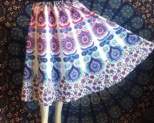 Various Colors Are Available Women Cotton Printed Skirt