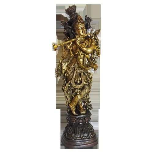 Brass Lord Krishna Statue Height: 30 Inch (In)