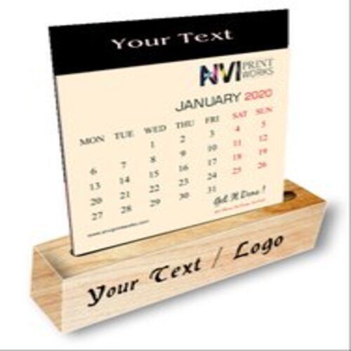 Customized Desk Calendar Printing With Wooden Stand