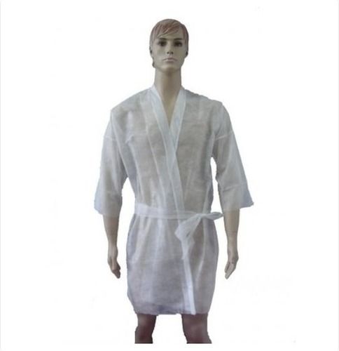 Disposable Semi Transparent White Sauna Kimono Application: Spa/Salon/Medical/Pharmacy/Hospitality/Kitchen