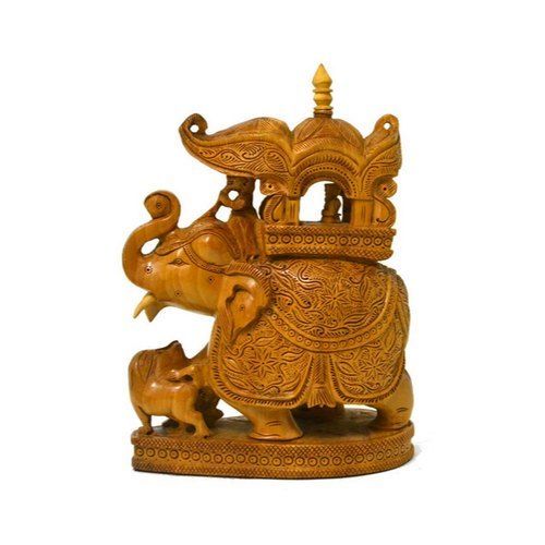 Wooden Carved Chhatri Ambari Elephant