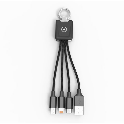 3 in 1 Charging Cable USB Charger Cord with Key Chain Portable