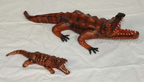 Handicraft Leather Alligator Sculpture