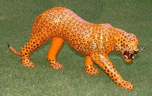 Handicraft Leather Leopard Sculpture