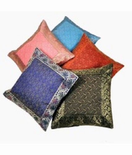 Various Colors Are Available Shiny Banarasi Jacquard Brocade Cushion Cover