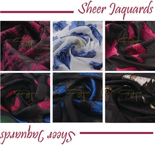 Multi-Color Burned Out Jacquard Fabrics