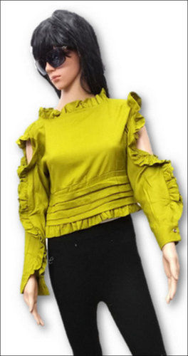 Green Ladies Fancy Rayon Top