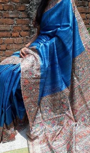 Various Colors  Are Available Women Plain Madhubani Sarees